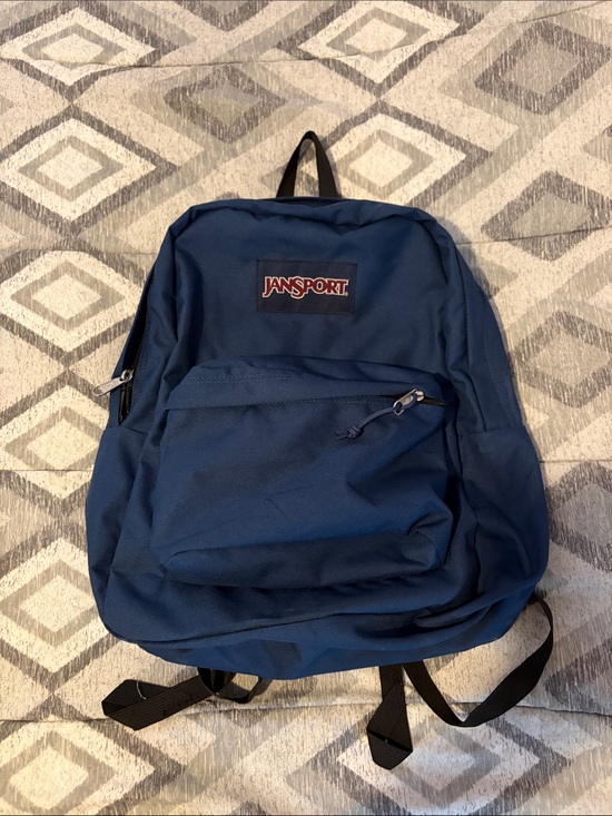 Jansport Navy Blue Classic Backpack with Front Pocket NWOT main image 5